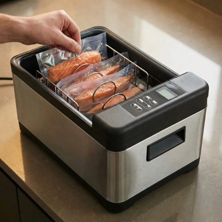 Kompakt sous vide-vattenbad (800 W / 8,5 liter)